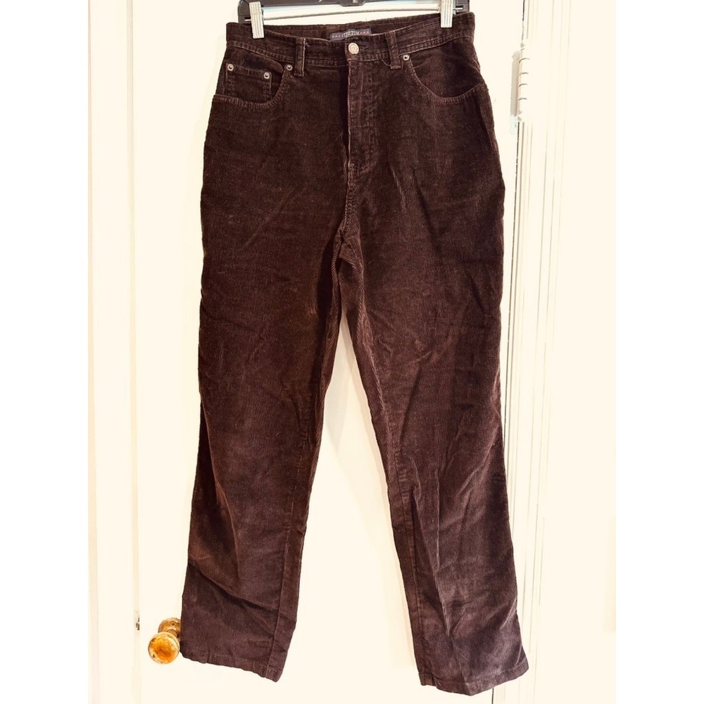 Bill Blass Vintage 90s Stretch Corduroy Straight Leg Pants Sz:8 Brown Cotton